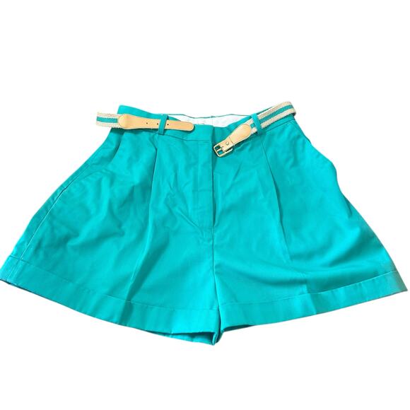 M.I.Collectibles Vintage Women's Hi Rise belted pleated shorts size 14 - Picture 1 of 5